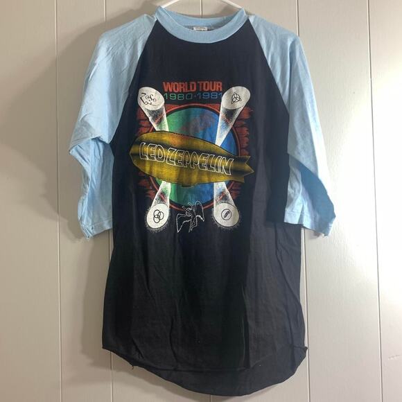 1981 LED ZEPPELIN Houses Of The Holy double sided raglan 3/4 sleeve tee shirt L - Picture 2 of 8